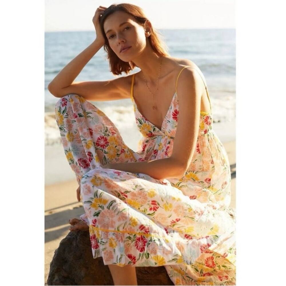 Anthropologie Ro’s Garden Florida Floral Maxi Dress Size L - Picture 13 of 14
